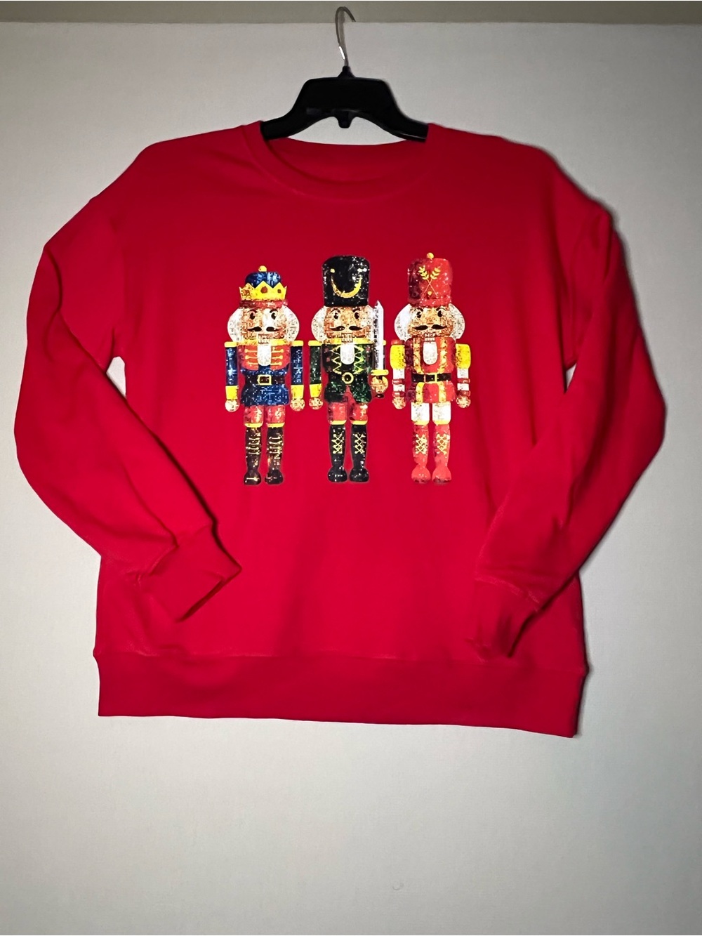 Holiday Nutcracker Graphic Crewneck Sweater - Red